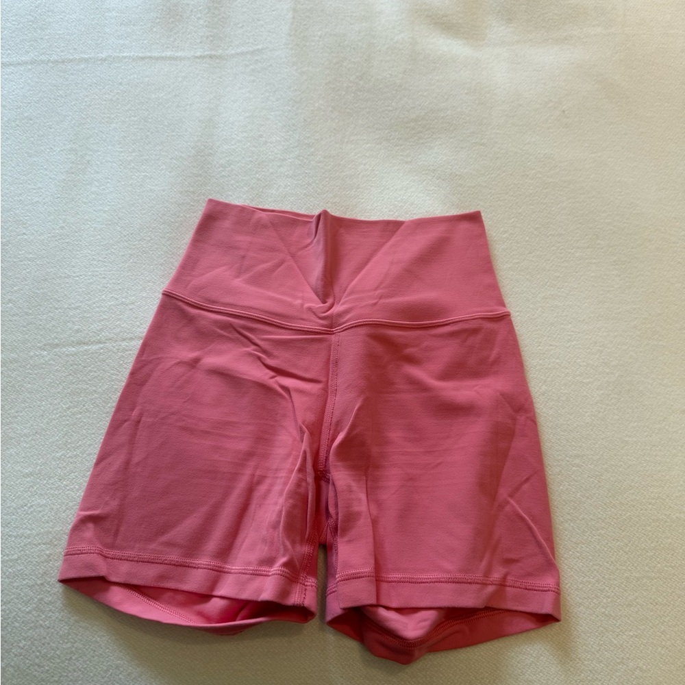 High-Waist Pink Women’s Active Shorts